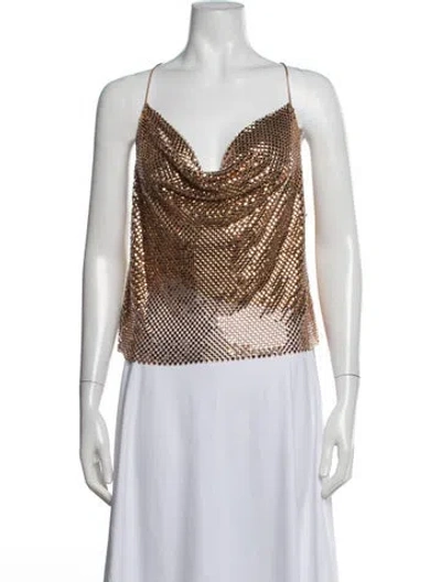 Pre-owned Retroféte Cowl Neck Sleeveless Top W/ Tags In Brown