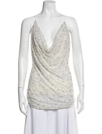 Pre-owned Retroféte Cowl Neck Sleeveless Top W/ Tags In White