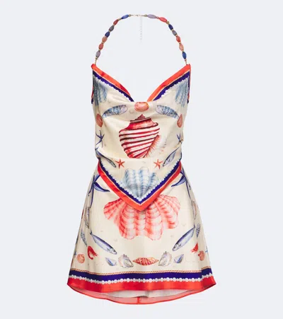 Retroféte Retrofête Creta Embellished Silk-blend Satin Minidress In Multicoloured