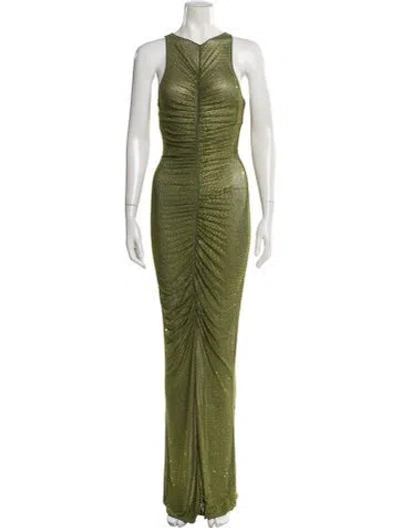 Pre-owned Retroféte Crew Neck Long Dress W/ Tags In Green