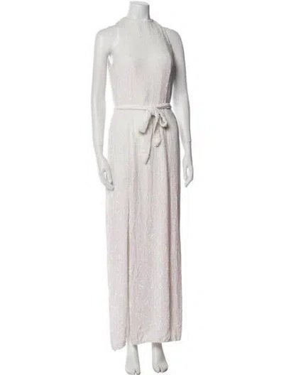 Pre-owned Retroféte Crew Neck Long Dress W/ Tags In White