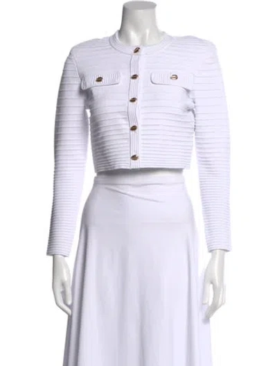 Pre-owned Retroféte Crew Neck Long Sleeve Crop Top W/ Tags In White