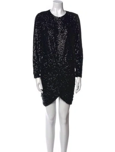 Pre-owned Retroféte Crew Neck Mini Dress In Black