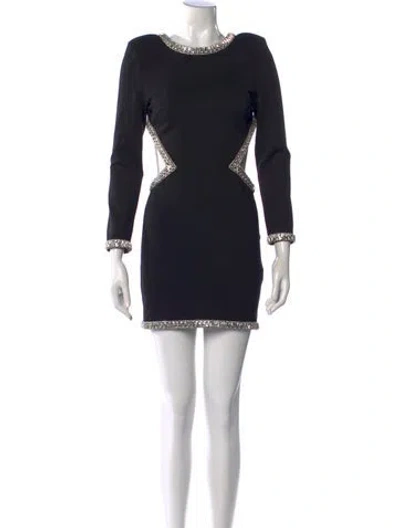 Pre-owned Retroféte Crew Neck Mini Dress In Black