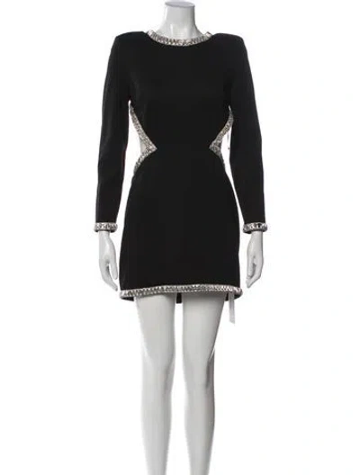 Pre-owned Retroféte Crew Neck Mini Dress In Black