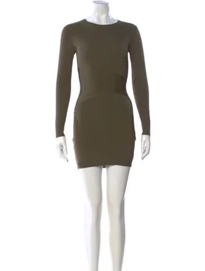 Pre-owned Retroféte Crew Neck Mini Dress In Green
