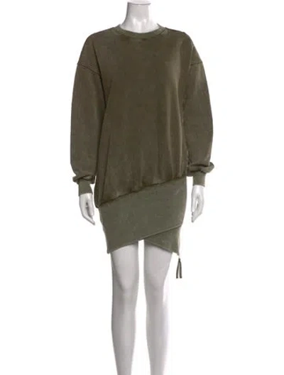 Pre-owned Retroféte Crew Neck Mini Dress In Green