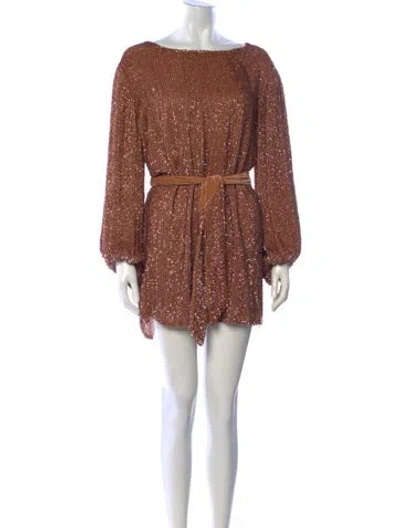 Pre-owned Retroféte Crew Neck Mini Dress In Multi