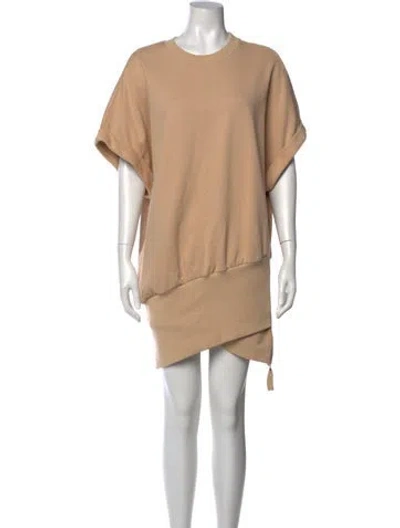 Pre-owned Retroféte Crew Neck Mini Dress In Neutral
