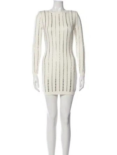 Pre-owned Retroféte Crew Neck Mini Dress In Neutral