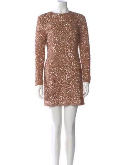 Pre-owned Retroféte Crew Neck Mini Dress In Neutral