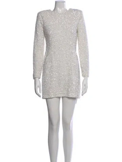 Pre-owned Retroféte Crew Neck Mini Dress In Neutral