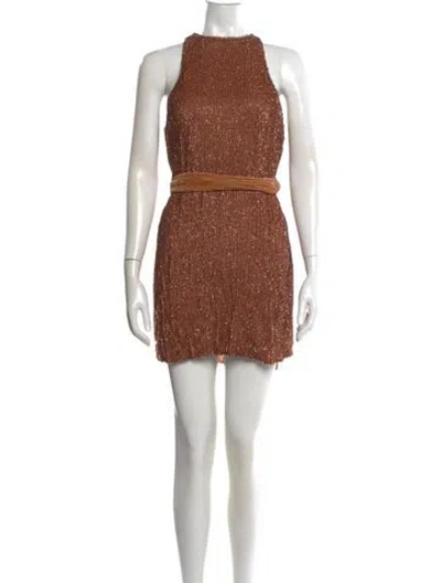 Pre-owned Retroféte Crew Neck Mini Dress In Pink