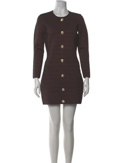 Pre-owned Retroféte Crew Neck Mini Dress W/ Tags In Brown