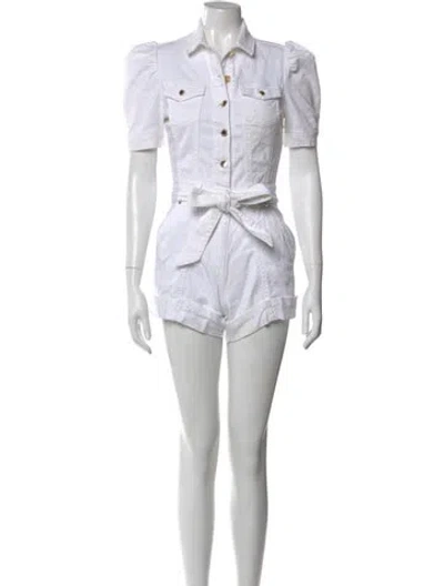 Pre-owned Retroféte Crew Neck Romper In White