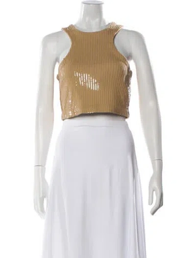 Pre-owned Retroféte Crew Neck Sleeveless Crop Top W/ Tags In Neutral