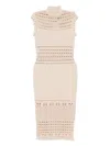 Retroféte Crochet-knit Midi Dress In Neutrals