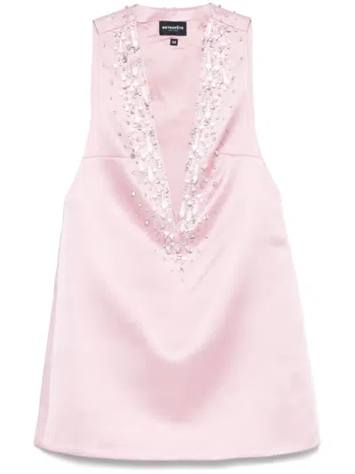 Retroféte Crystal-embellished Mini Dress In Pink