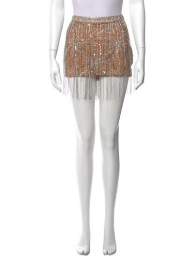 Pre-owned Retroféte Crystal Embellishments Mini Skirt In Neutral
