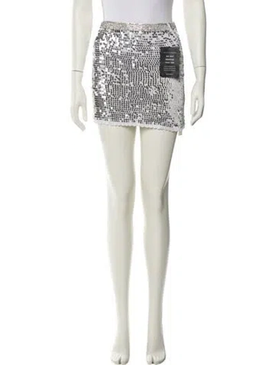 Pre-owned Retroféte Crystal Embellishments Mini Skirt W/ Tags In Neutral