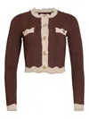Retroféte Dallys Sparkly Knit Jacket In Braun