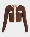 Retroféte Dallys Sparkly Knit Jacket In Mtlc Chestnutbone