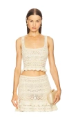 Retroféte Damira Crochet Top In Neutral