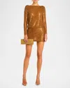 Retroféte Danae Open-back Crystal Mini Dress In Cinnamon/gold
