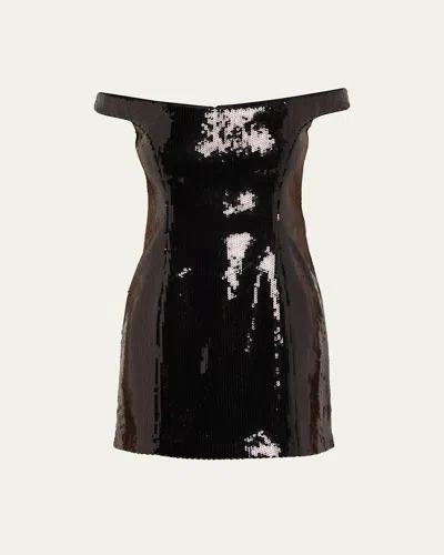 Retroféte Dannie Sequined Mini Dress In Black