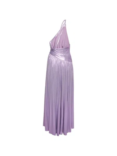 Pre-owned Retroféte Dara Draped One-shoulder Maxi Dress In Purple