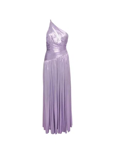 Pre-owned Retroféte Dara Metallic Maxi Dress In Purple