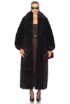 Retroféte Dasha Faux Fur Jacket In Red Brown