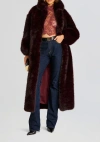 Retroféte Dasha Faux Fur Jacket In Red Brown
