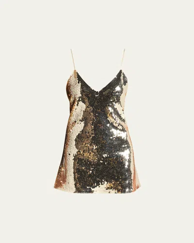 Retroféte Deserae Sequin Mini Dress In Gold