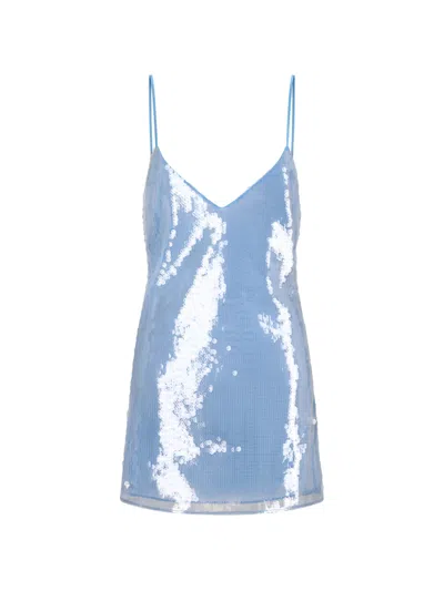 Retroféte Deserae Sequin-embellished Dress In Blue