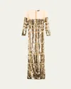 Retroféte Desi Sequined Panel Dress In Gold