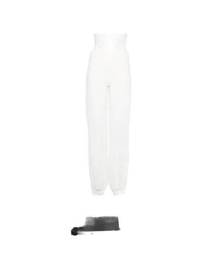 Retroféte Devyn Pointelle-knit Trousers In White