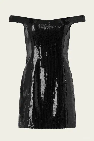 Retroféte Dianne Sequin Mini Dress In Black