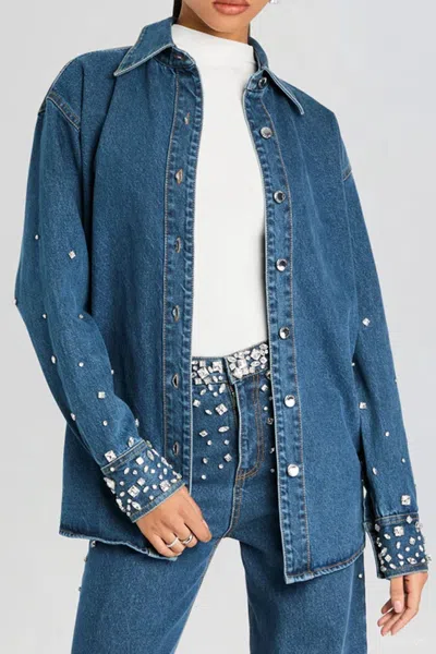 Retroféte Diletta Crystal Shacket In Montana Crystal In Blue