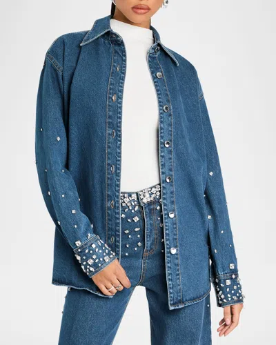 Retroféte Diletta Crystal Shacket In Montana Crystal