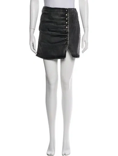 Pre-owned Retroféte Distressed Accents Mini Skirt In Black