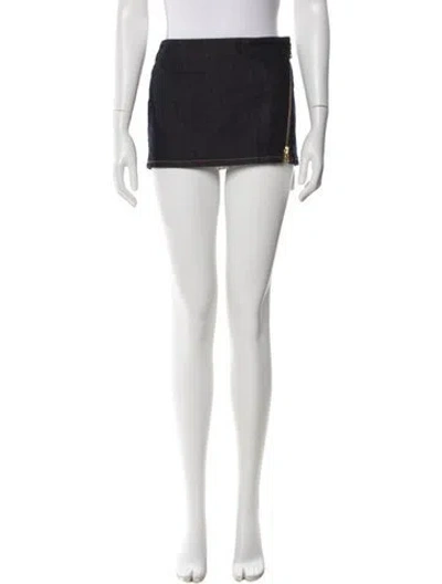 Pre-owned Retroféte Distressed Accents Mini Skirt In Black