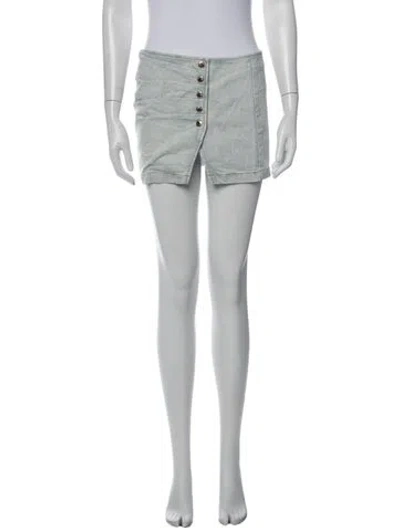Pre-owned Retroféte Distressed Accents Mini Skirt In Blue