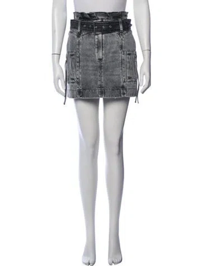 Pre-owned Retroféte Distressed Accents Mini Skirt In Blue