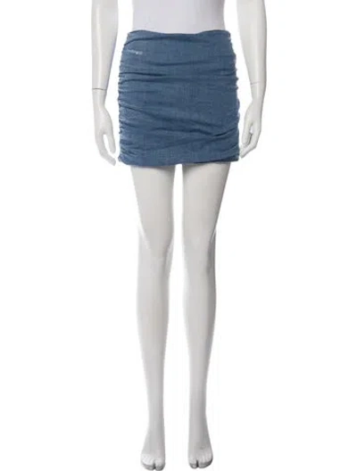 Pre-owned Retroféte Distressed Accents Mini Skirt In Blue