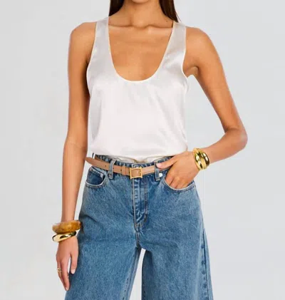 Retroféte Dori Silk Top In Bone In Brown