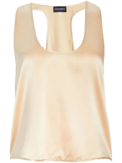 Retroféte Dori Sleeveless Top In Beige