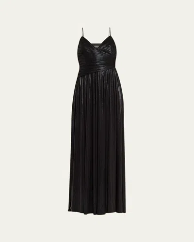 Retroféte Doss Metallic Cocktail Dress In Black