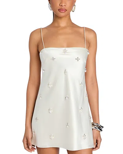 Retroféte Dotty Embellished Dress In White