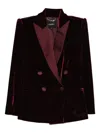 Retroféte Double-breasted Shawl-lapel Jacket In Black